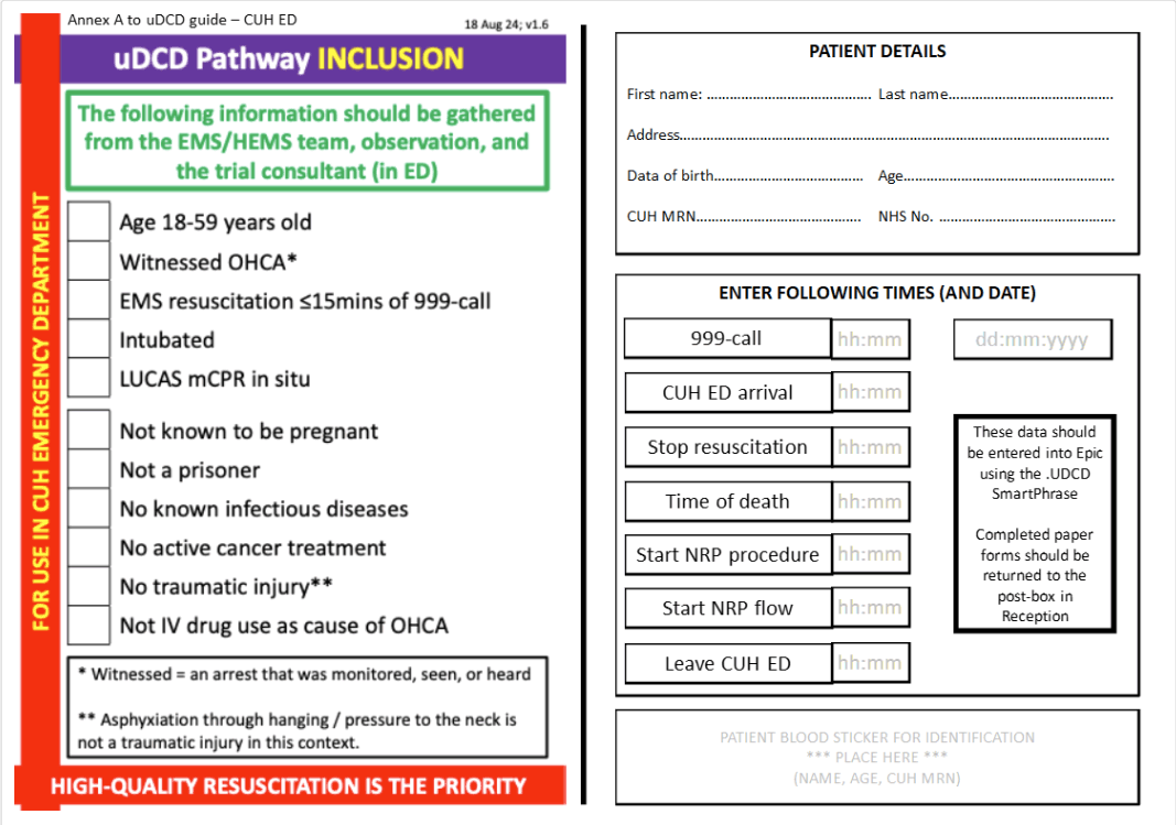 This image shows a digital version of the paper checklist used during enrollment